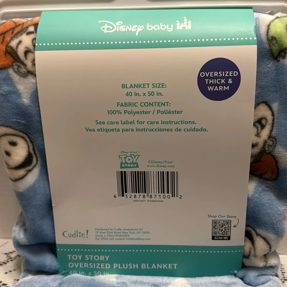 Disney Baby Toy Story Infant Toddler Oversized Plush Blanket Woody Buzz Rex Ham